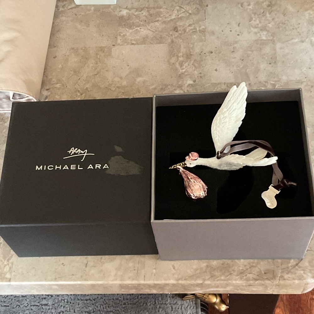 Michael Aram Ivory Stork Ornament